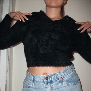 Fuzzy Black Sweater